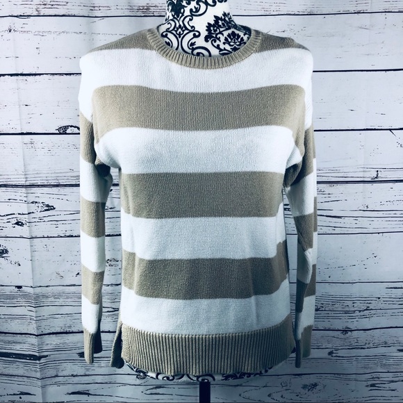 Michael Kors Sweaters - Michael Kors Striped Knit Sweater Beige White XS